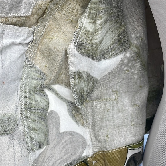 Chicos design vintage size 0 small large flowers green trucker beaded ja… - Picture 10 of 11